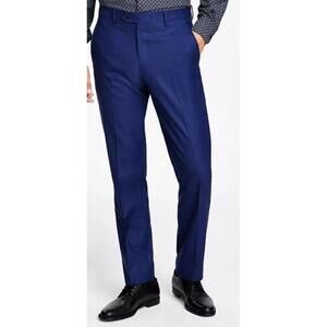 Alfani Men's Slim Fit Blue Dress Pants Travel Wrinkle Resistant NWT Size 38W 34L